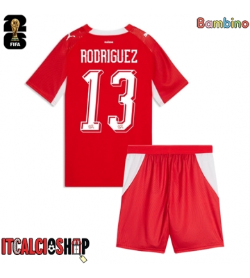 Svizzera Ricardo Rodriguez #13 Prima Maglia Bambino Mondiali 2026 Manica Corta (+ Pantaloni corti)
